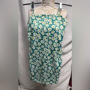 NWOT Floral Green and White Dress size small
